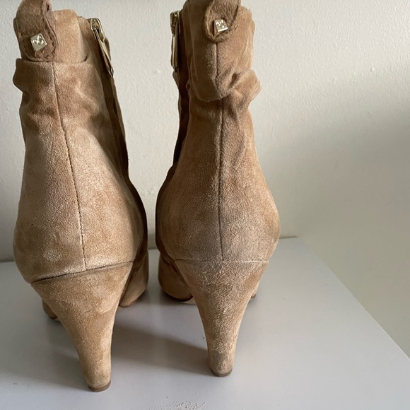Sam Edelman Rosen Suede Ankle Boots Pointed Toes Slouch Booties - Picture 5 of 7